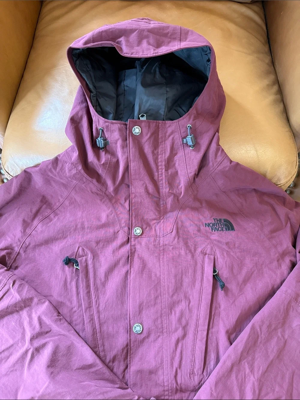 Vintage The North Face Mens Full Zip Parka Ski Jacket Sz XL Maroon Black Y2K